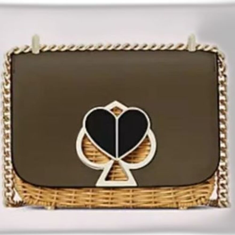 Nicola Wicker Twistlock Small Convertible Chain Shoulder Bag